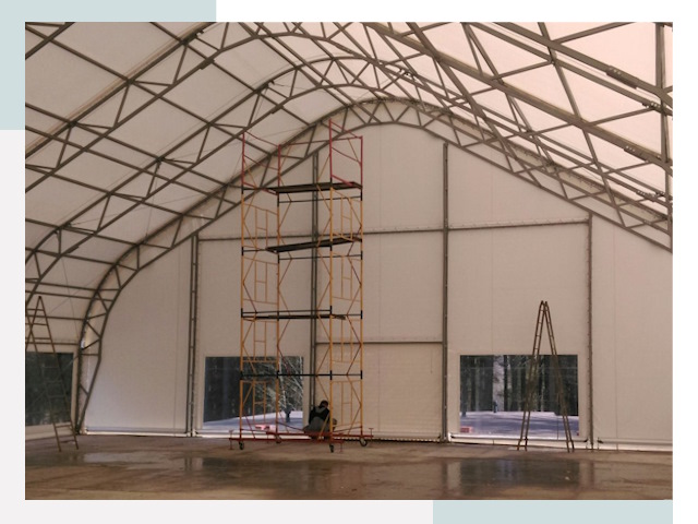 Шатровые ангары в Минусинске